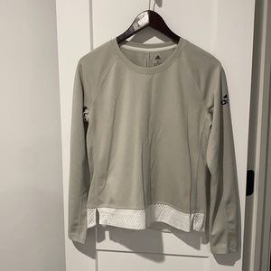 Adidas Long sleeve mesh knit silver  top